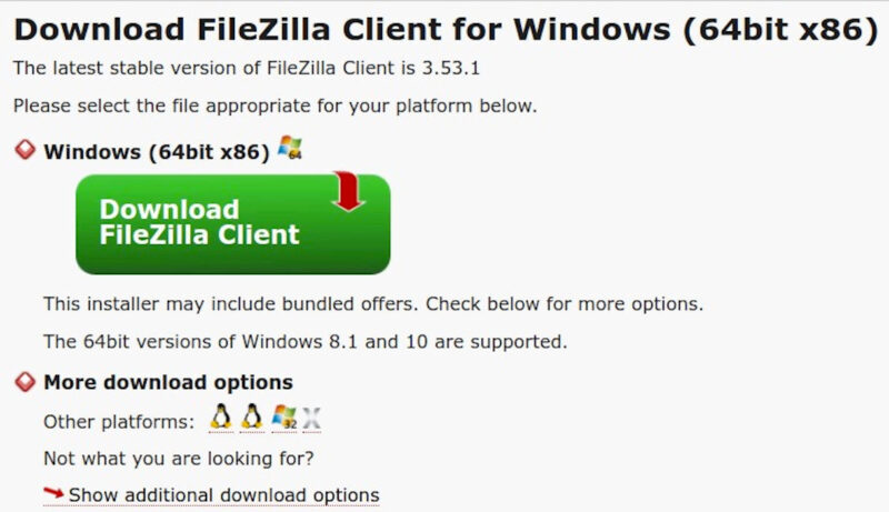Adware FileZilla su Windows