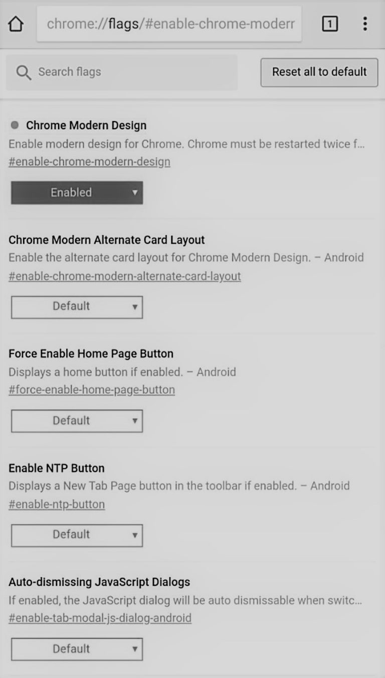 Attivare il material design su Google Chrome
