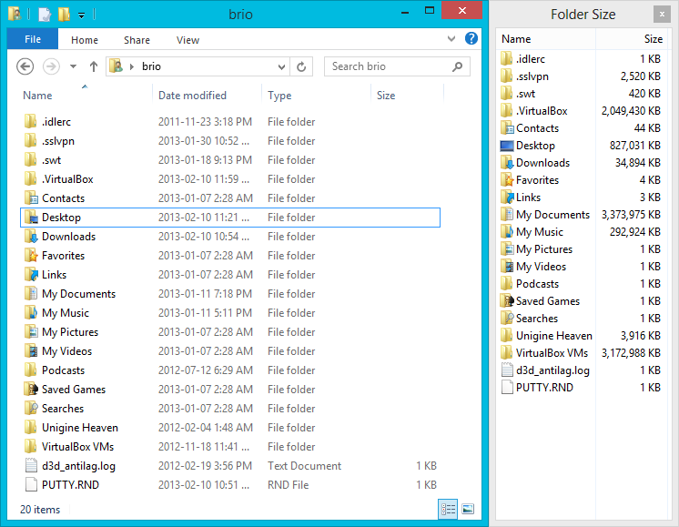 Folder Size dimensione di una cartella in Windows