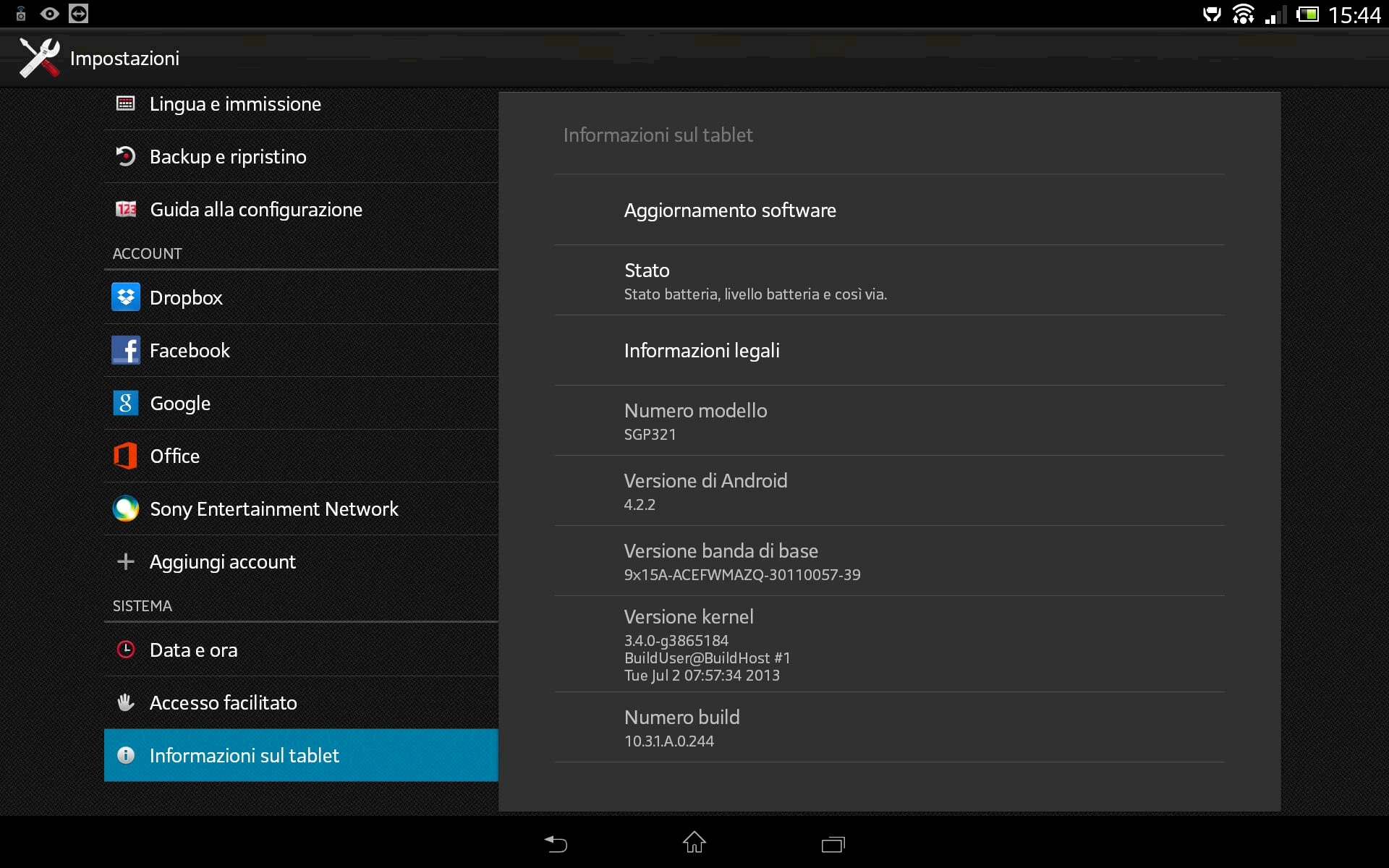 Sony Xperia Tablet Z: disponibile l’update ad Android 4.2.2 3 screen20133